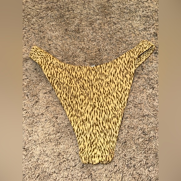 Aerie Jacquard Scrunchie Super High Cut Cheekiest Bikini Bottom - Picture 8 of 10